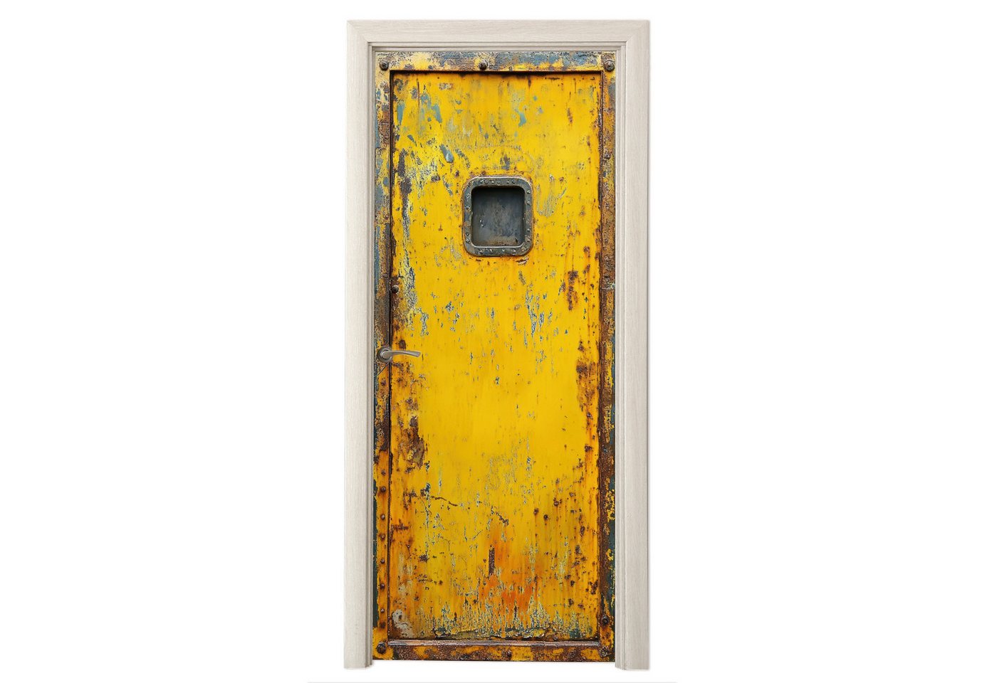 MuchoWow Türtapete Rost - Industriell - Gelb - Tür, Matt, bedruckt, (1 St), Selbstklebende Tapete, Folie für Möbel, 75x205 cm Bild 5