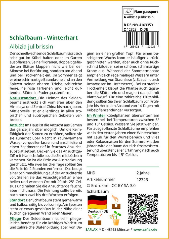 SAFLAX Blumensamen SAFLAX - - Schlafbaum Bild 3