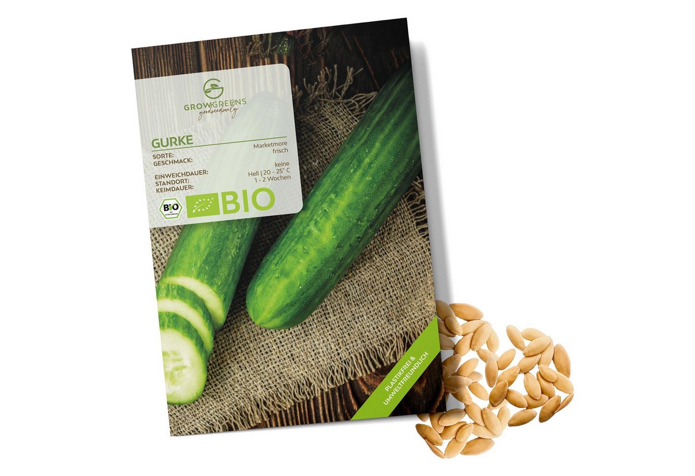 Growgreens Gemüsesamen BIO Gurken Samen (Marketmore) - Salatgurke Saatgut (10 Korn), Gemüse Bild 4