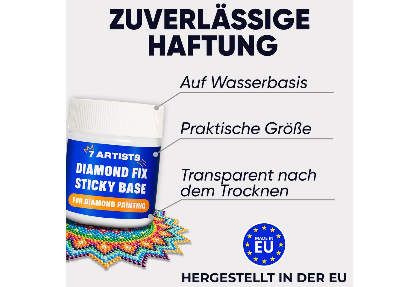 7 Artists Bastelkleber 7 Artists Diamond Painting Kleber Transparent - Sticky Base, 50 ml, 100 ml Bild 5