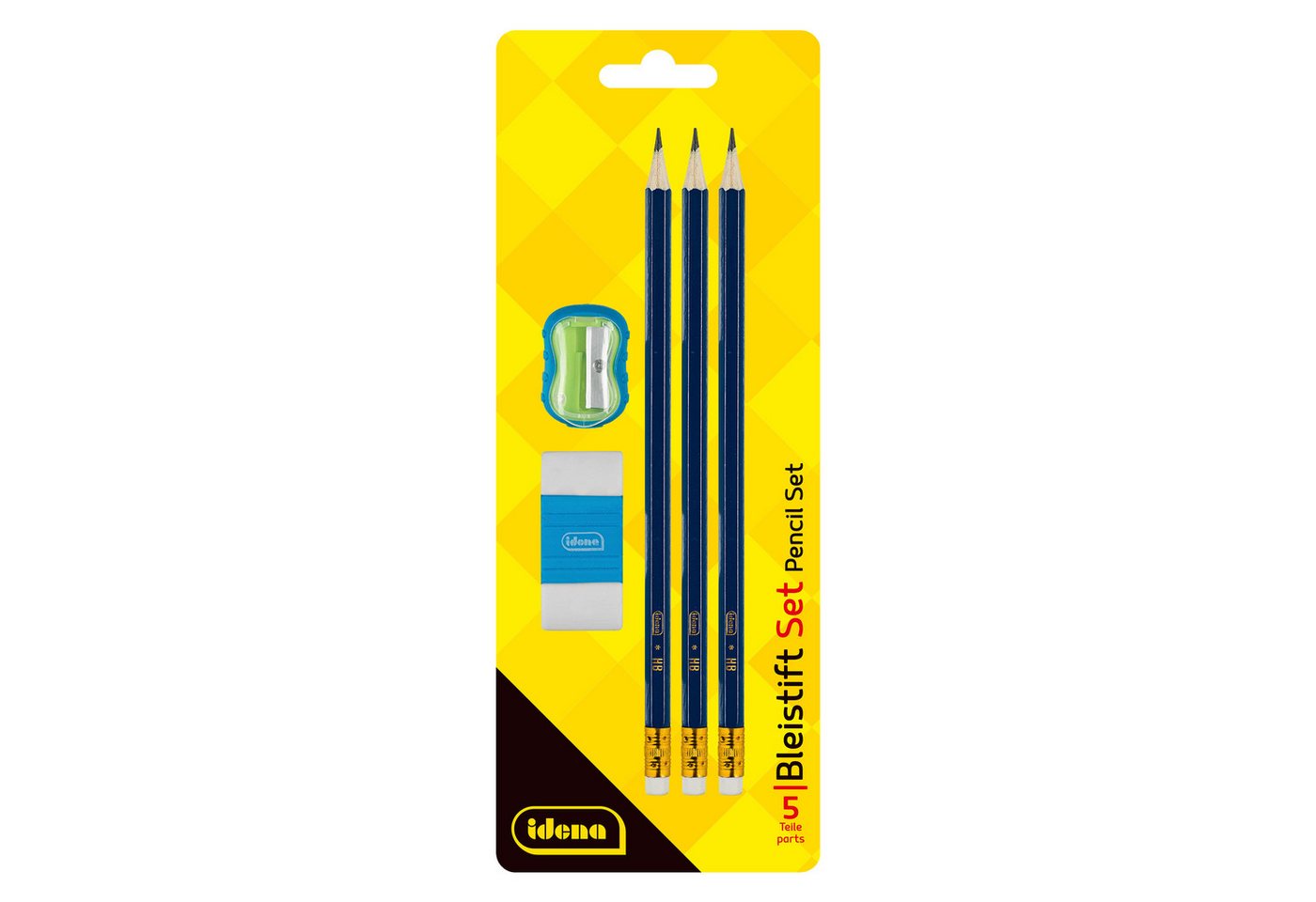 Idena Bleistift Idena Bleistift Set 5 Teile mit Anspitzer und Radierer Bild 3
