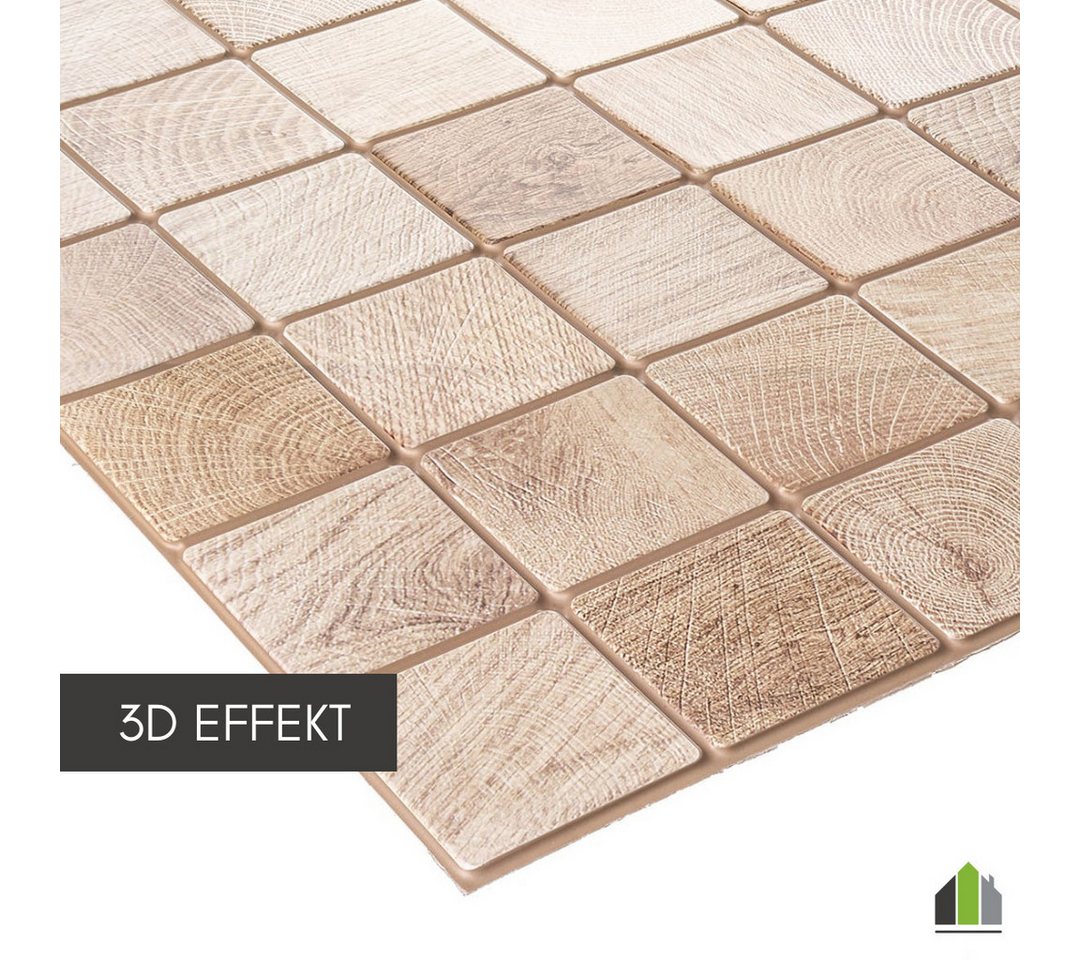 STM Company 3D Wandpaneel 3D-Wandpaneele PVC, Holz Optik, 1-20 Platten - 0.5-10 m², (1-tlg) Für Wohnzimmer, Küche & Bad, Einfache DIY-Montage