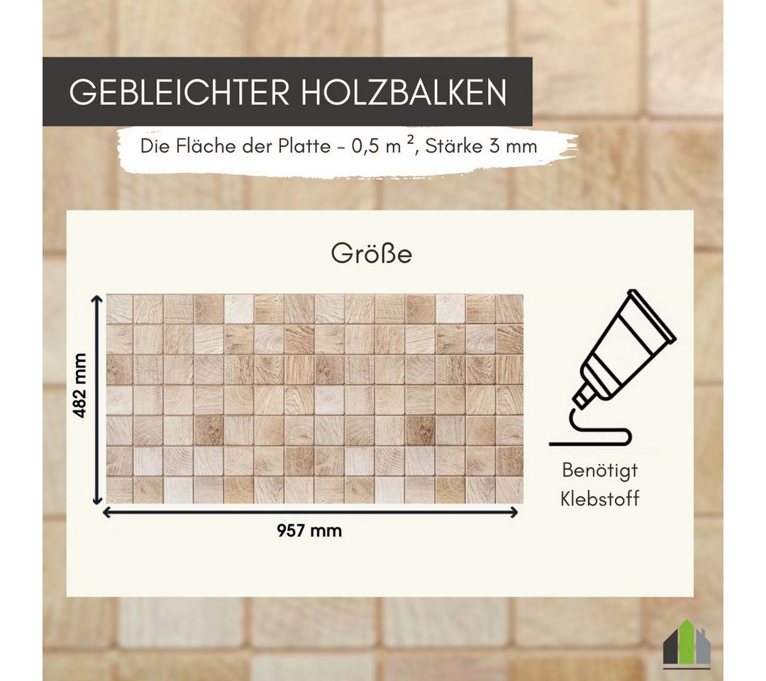 STM Company 3D Wandpaneel 3D-Wandpaneele PVC, Holz Optik, 1-20 Platten - 0.5-10 m², (1-tlg) Für Wohnzimmer, Küche & Bad, Einfache DIY-Montage Bild 2