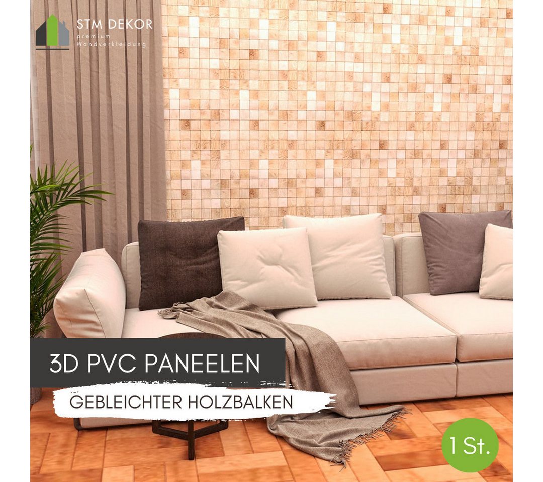 STM Company 3D Wandpaneel 3D-Wandpaneele PVC, Holz Optik, 1-20 Platten - 0.5-10 m², (1-tlg) Für Wohnzimmer, Küche & Bad, Einfache DIY-Montage Bild 4