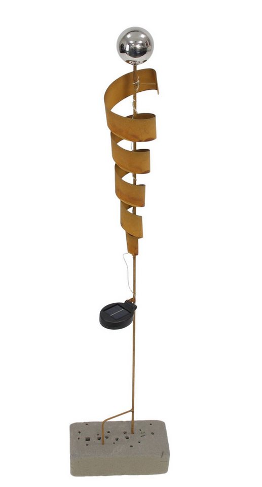 Frank Flechtwaren Gartenstecker "Spirale" Metall, Edelrost, Solar LED Roststecker 102 cm, Dekostecker Outdoor Gartendeko wetterfest für Draußen mit Rost Optik Bild 2
