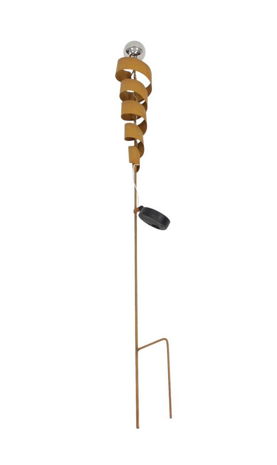 Frank Flechtwaren Gartenstecker "Spirale" Metall, Edelrost, Solar LED Roststecker 102 cm, Dekostecker Outdoor Gartendeko wetterfest für Draußen mit Rost Optik Bild 5