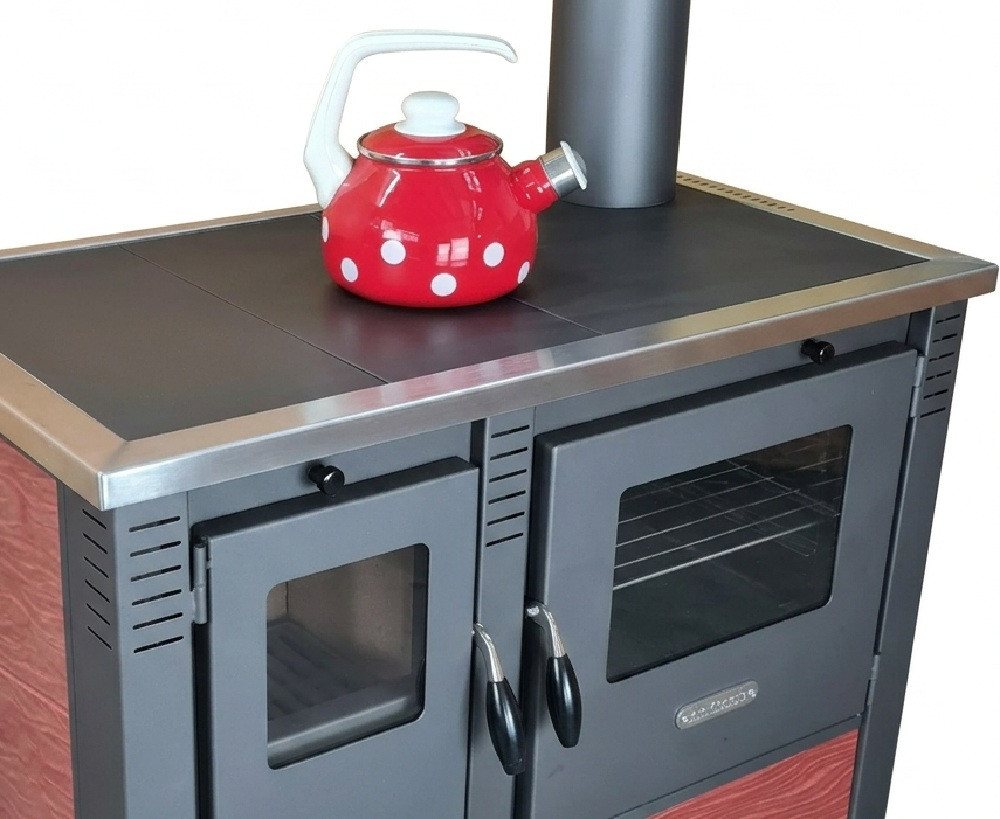 ProTermo Festbrennstoffherd PANONIA Kacheln bordeaux, rechte Version, 8,5 kW Bild 3