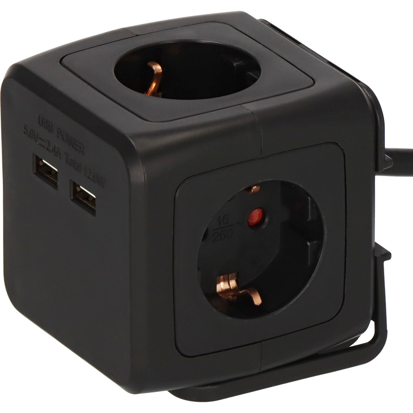 Brennenstuhl Steckdosenwürfel 4-fach mit 2x USB, 1,4m Kabel Mehrfachsteckdose 4-fach (Kabellänge 1.4 m) Bild 4