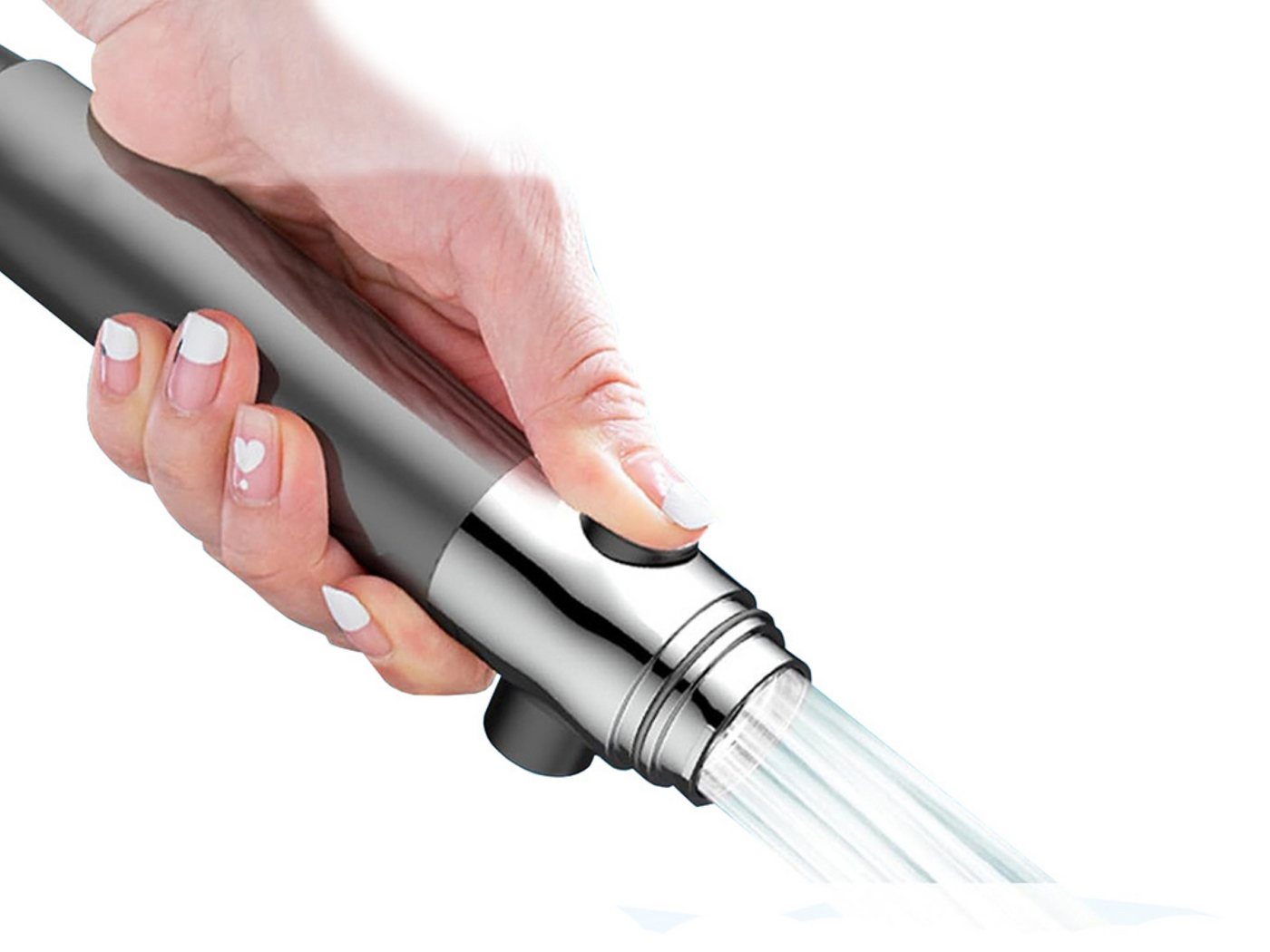 Verkgroup Handbrause Handbrause 3 Modi mit Filter und STOP-Taste wassersparende Dusche, (Handbrause 3 Strahlarten mit Wasserfilter und STOP-Taste, Handbrause mit Filter, 3 Strahlarten und STOP-Taste), 3 Modi, Filter, STOP-Taste, ergonomischer Griff Bild 4