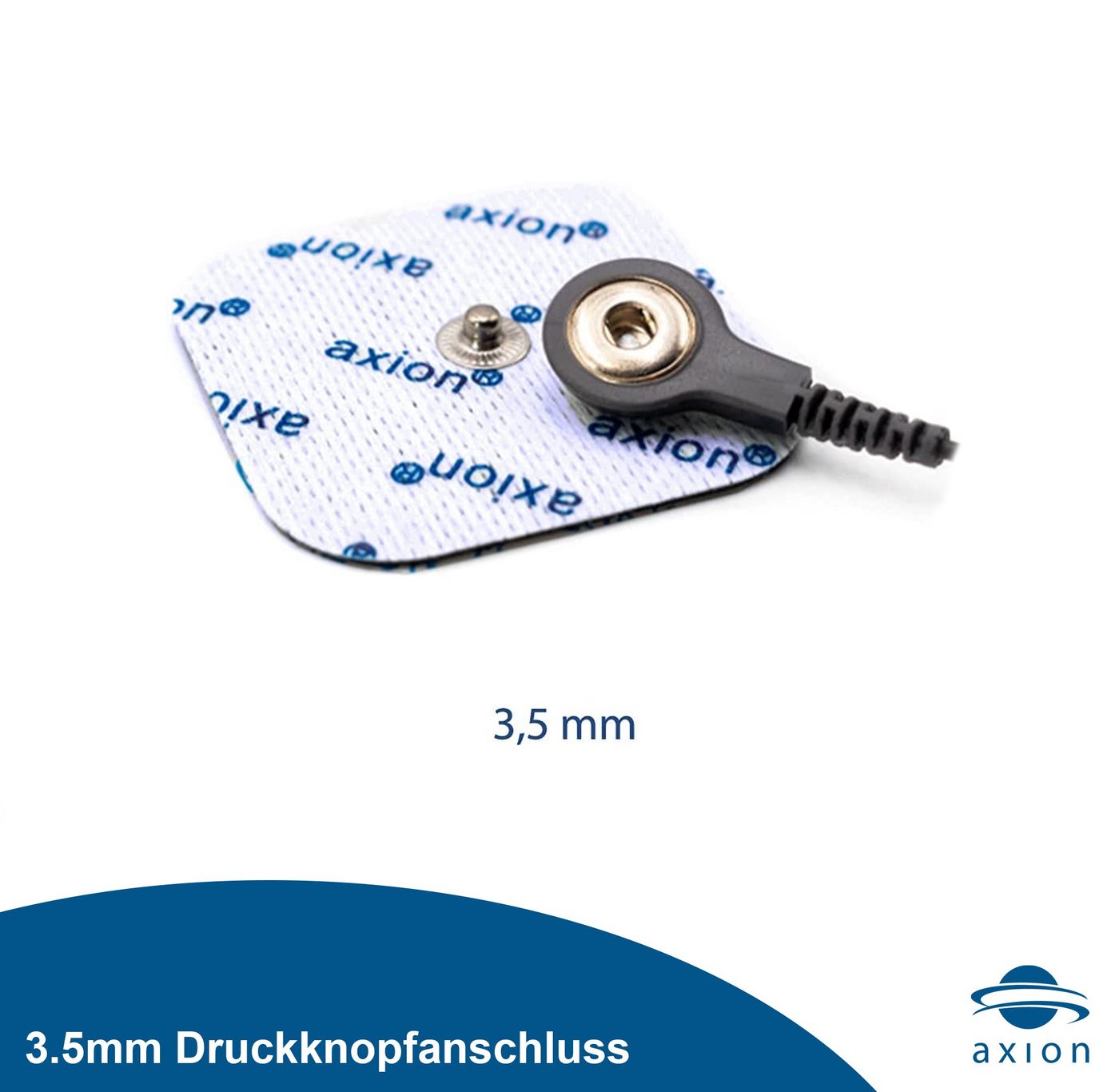 Axion Elektrodenpads passend zu Sanitas, Beurer - Rücken und Nacken, 3.5mm Druckknopf, 4 St.,selbstklebende TENS EMS Elektroden für TENS EMS Geräte