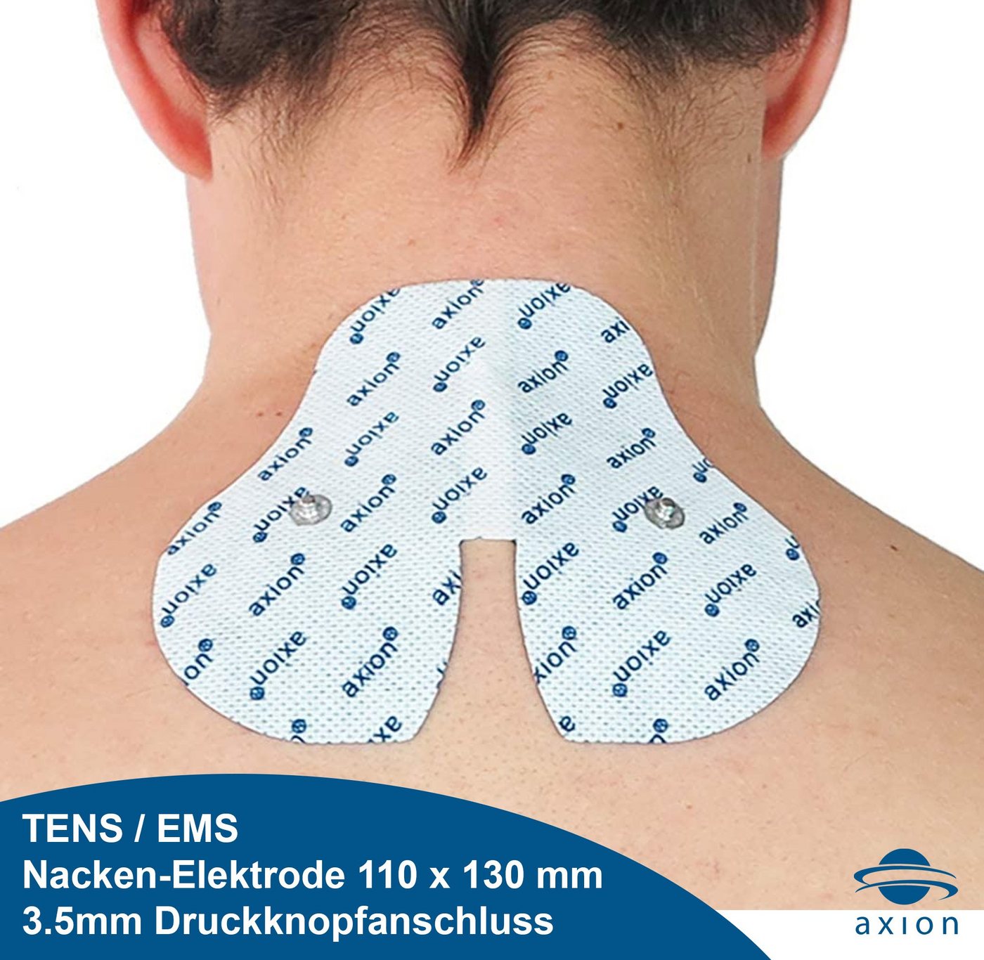 Axion Elektrodenpads passend zu Sanitas, Beurer - Rücken und Nacken, 3.5mm Druckknopf, 4 St.,selbstklebende TENS EMS Elektroden für TENS EMS Geräte Bild 4