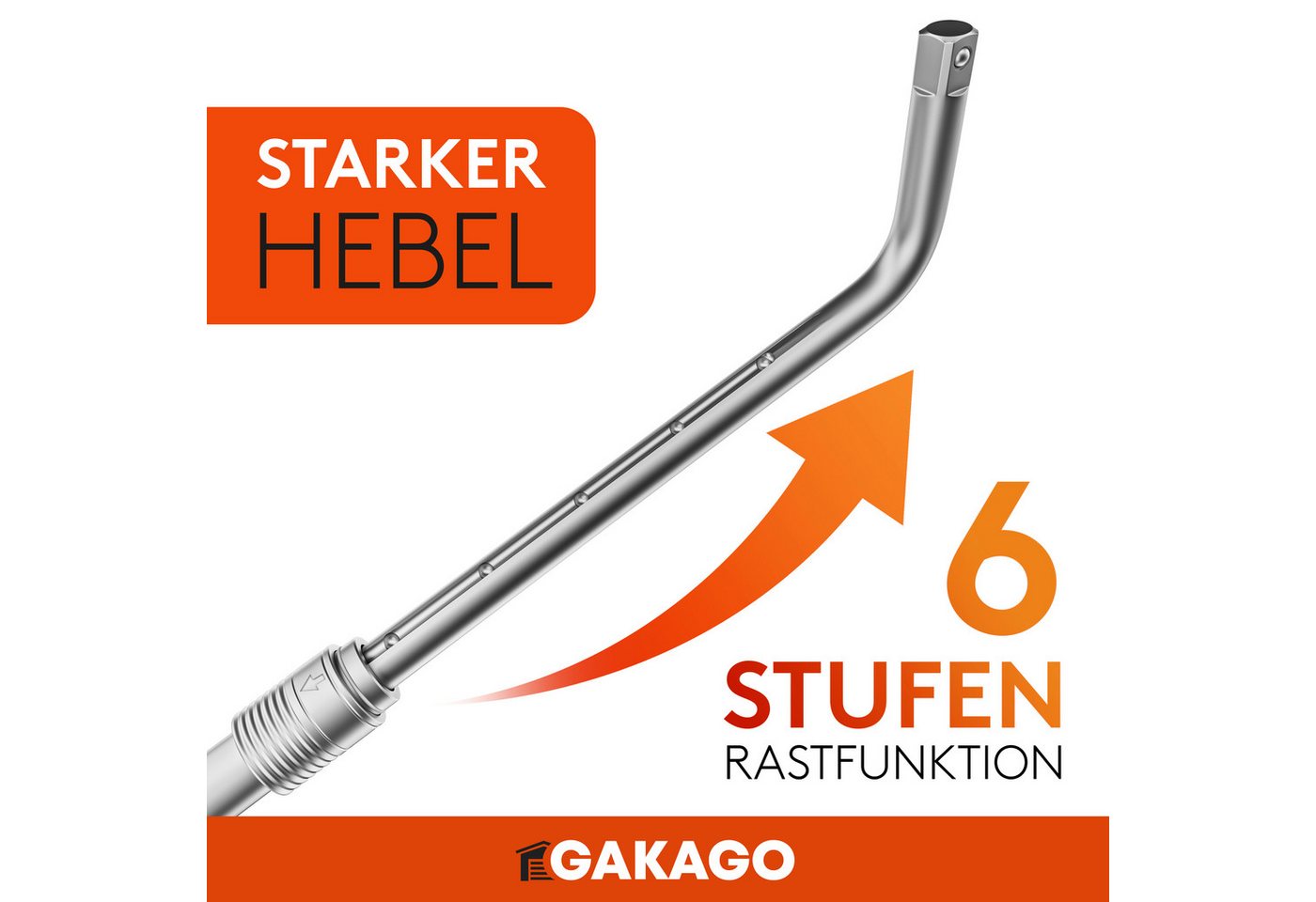 Gakago Radmutternschlüssel Teleskop (Set, mit 17/19mm & 21/23mm in Aufbewahrungstasche), - Extra langer ausziehbarer 1/2 Zoll Radschlüssel Bild 2