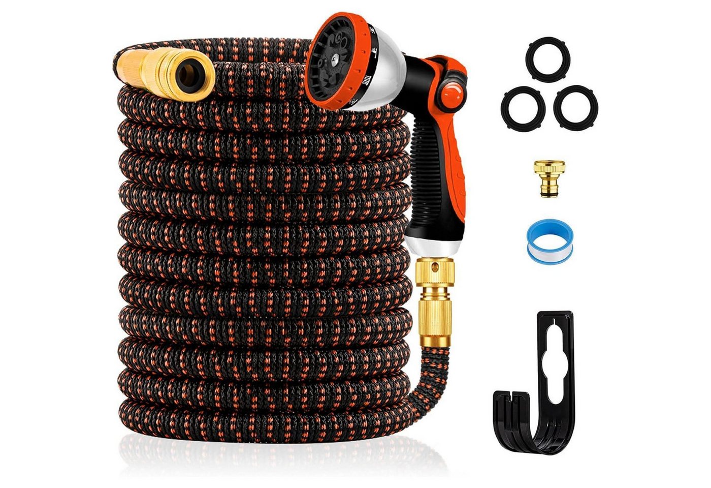 LuxusKollektion Gartenpflege-Set Flexibler Gartenschlauch 30m Latex Wasserschlauch 3/4 Zoll 3 Lagig Bild 4