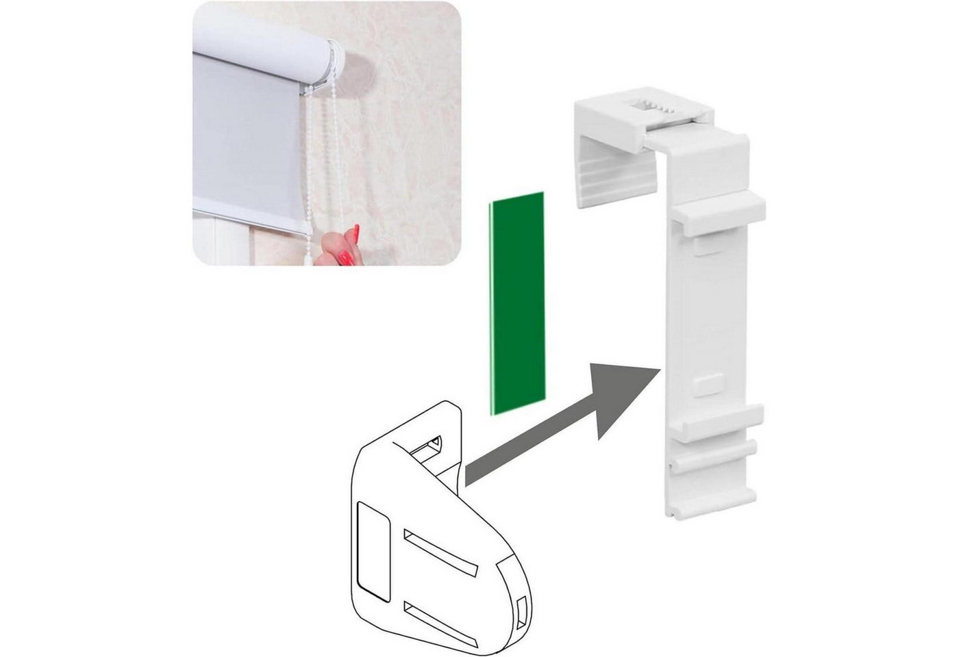 LuxusKollektion Rollladenaufhängung Klemmfix Halterung 8 Stk Klemmhalter lang für Klemmfix Bild 2