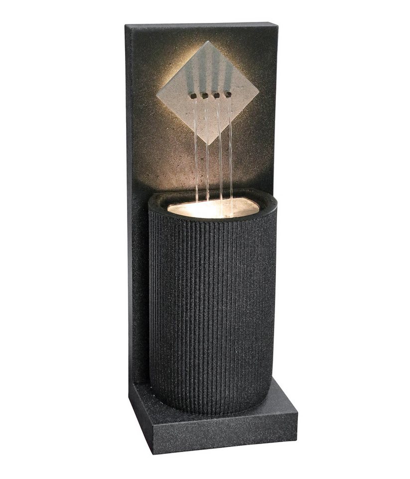 Dehner Gartenbrunnen Triton mit LED Beleuchtung, solarfähig, 96.5 x 36.5 x 33.5 cm, 36,5 cm Breite, wetterbeständiges Polyethylen für den Außenbereich Bild 2