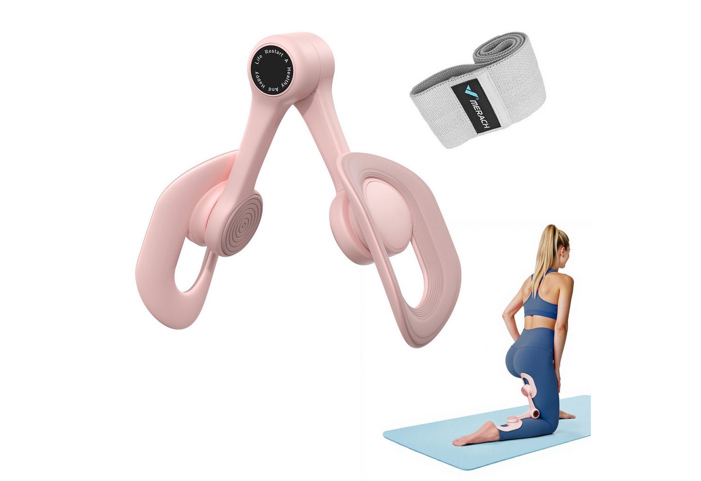 MERACH Beckenbodentrainer zur Stärkung der Tiefenmuskulatur, Multifunktionales Beintrainer Set mit Widerstandsband, 1-tlg., Gezieltes Training bei Blasenschwäche & für den Beckenboden, Für mehr Muskelkraft im Alltag durch einfaches Heimtraining Bild 2