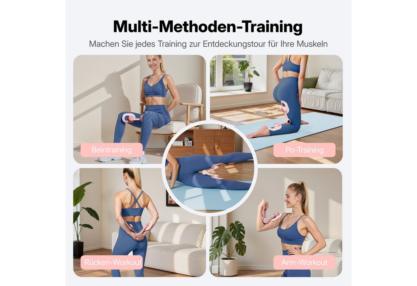 MERACH Beckenbodentrainer zur Stärkung der Tiefenmuskulatur, Multifunktionales Beintrainer Set mit Widerstandsband, 1-tlg., Gezieltes Training bei Blasenschwäche & für den Beckenboden, Für mehr Muskelkraft im Alltag durch einfaches Heimtraining Bild 5