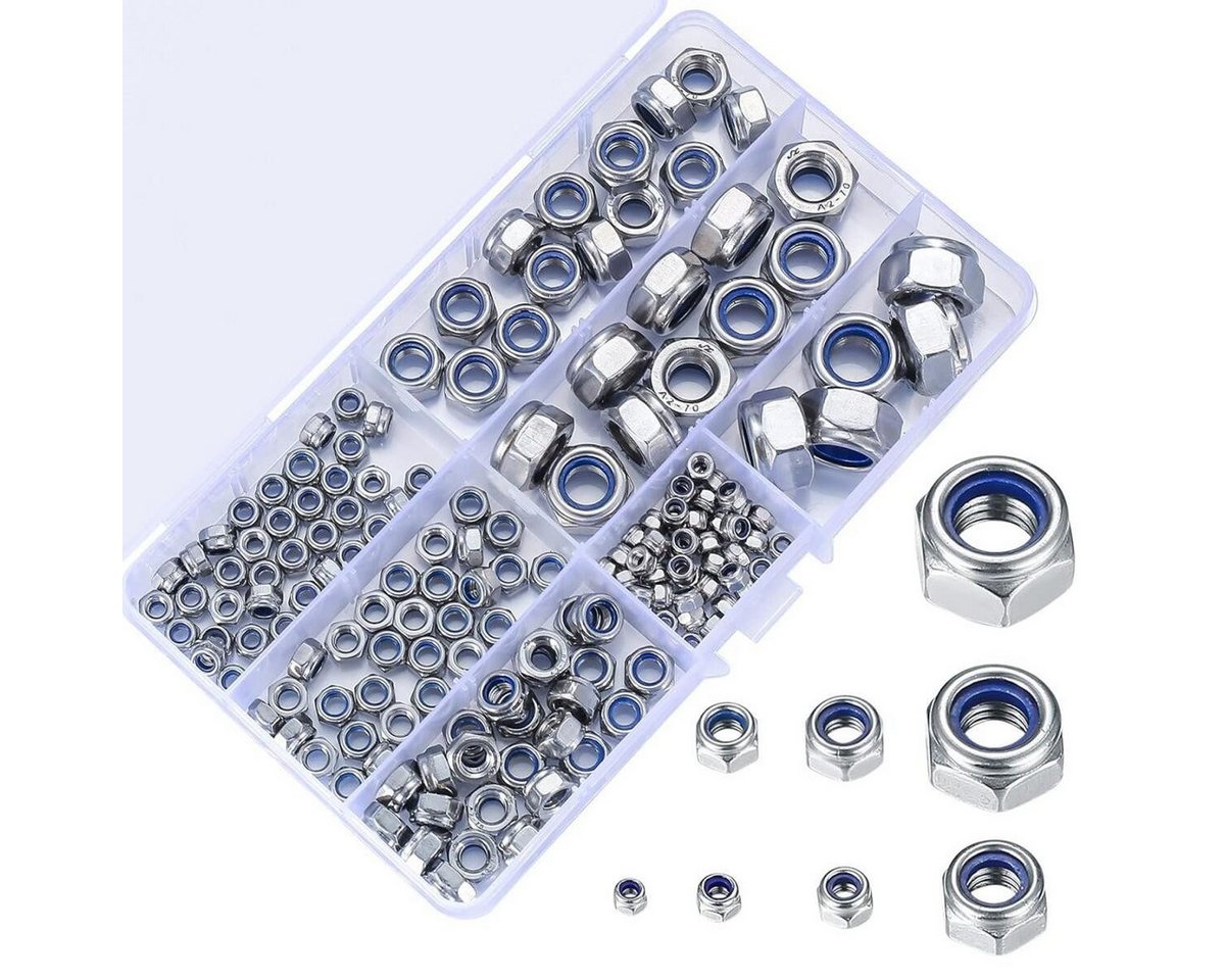 FELIXLEO Muttern Sicherungsmuttern Sortiment Edelstahl M3-M12, (400-St) Bild 2