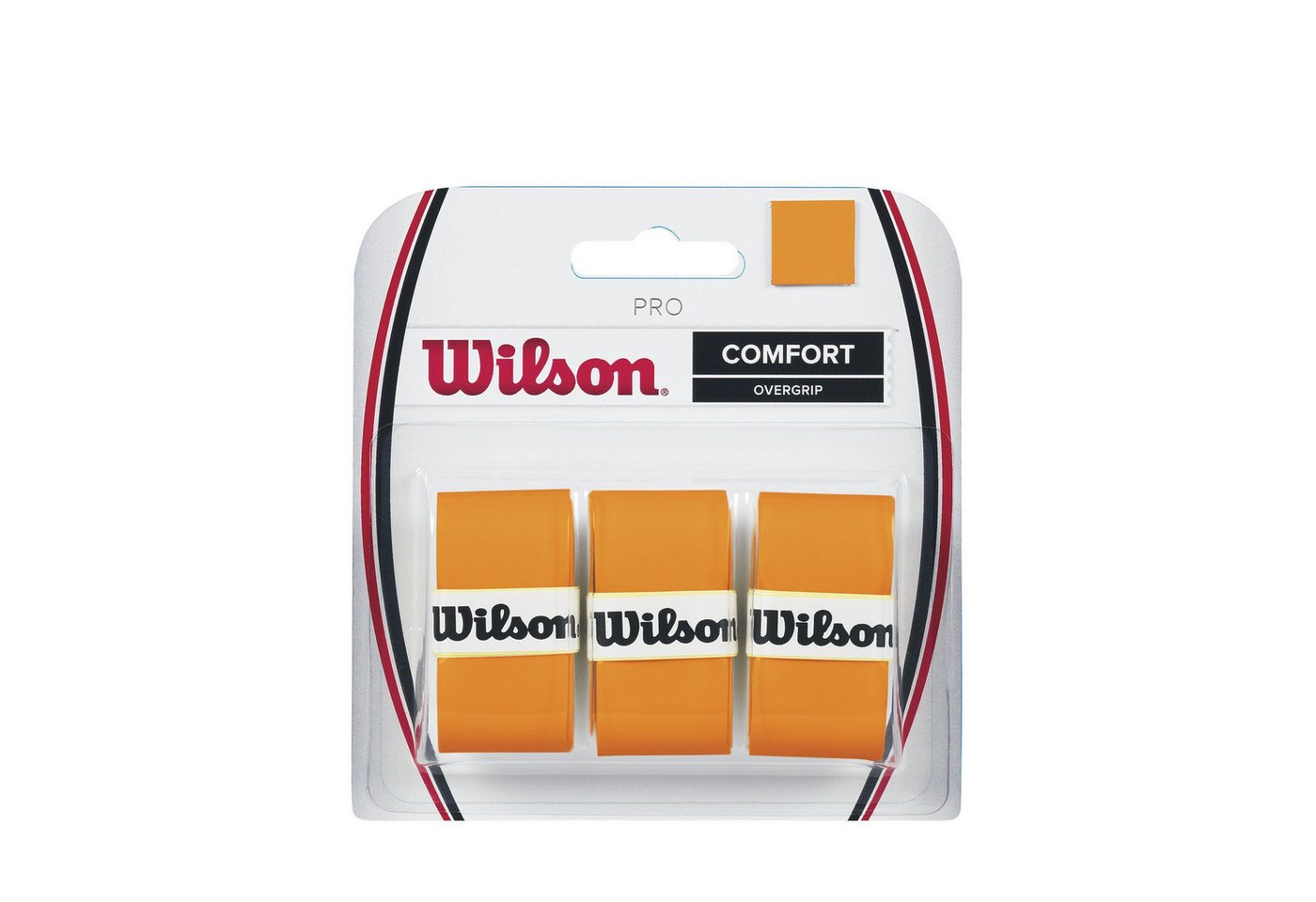 Wilson Griffband Overgrip Pro 0.6mm (Komfort/glatt/leicht haftend) orange 3er