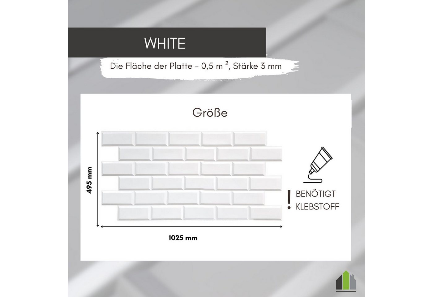 STM Company 3D Wandpaneel 3D-Wandpaneele PVC, Ziegel Optik, 1-20 Platten - 0.5-10 m², (20-tlg) Für Wohnzimmer, Küche & Bad, Einfache DIY-Montage Bild 3