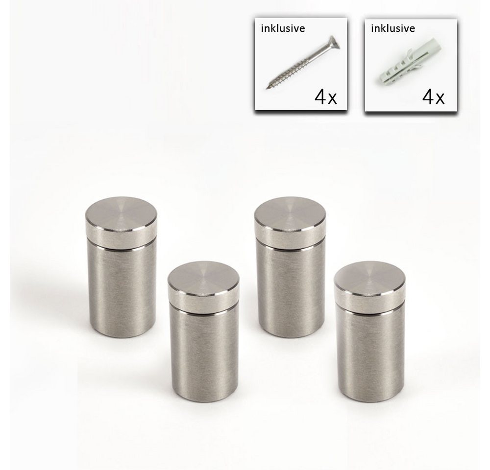 Wandbreite Distanzhülse Abstandshalter Set - 4x Distanzhülsen aus Edelstahl (Madenschraube) Bild 3