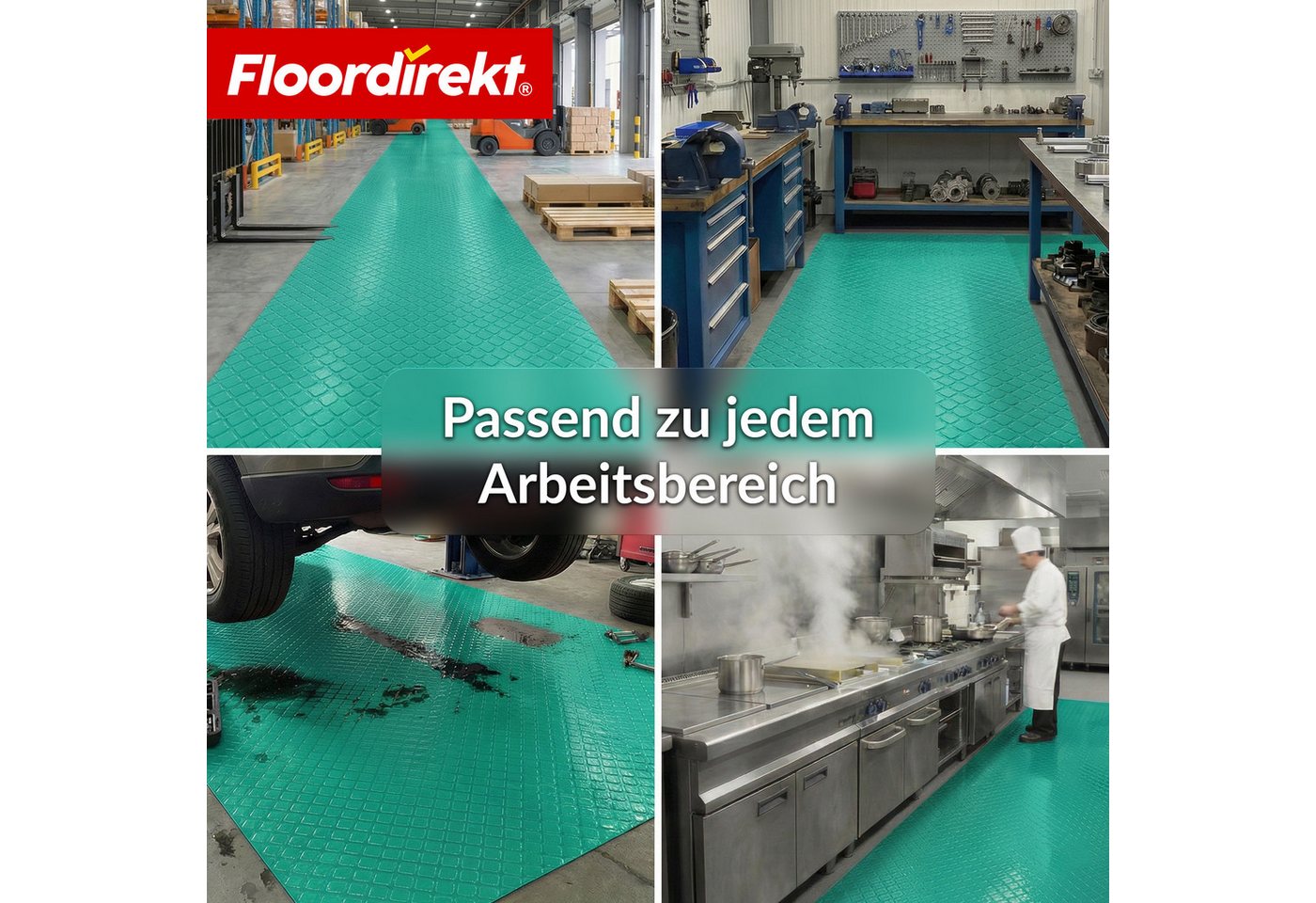 Floordirekt Vinylboden PVC-Bodenbelag Quadrat-Optik Check Quadra 110 cm Breite rutschfest, Abriebarm & langlebig, vielseitig einsetzbar