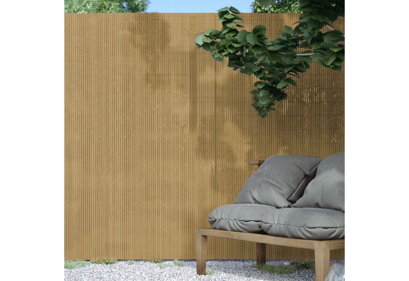 paramondo Sichtschutzzaunmatten PVC Sichtschutzmatte StrongLine, 60 x 300 cm, bambus, (1-St), langlebig, witterungsbeständig, pflegeleicht Bild 5