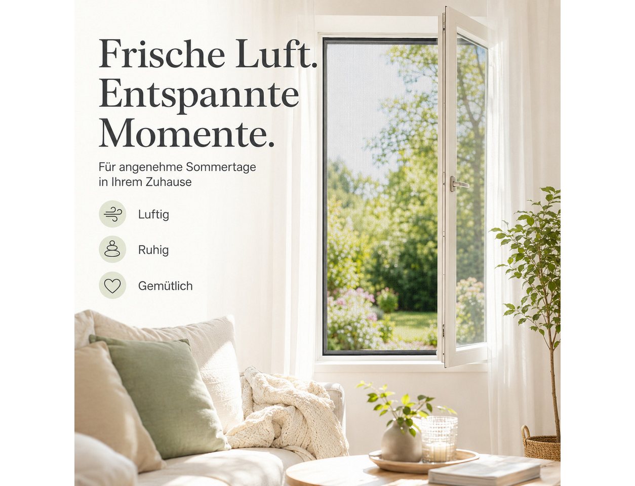 Testrut Fliegengitter-Gewebe Fliegengitter 130 x 150 cm Anthrazit mit Klettband, (1-St) Bild 2