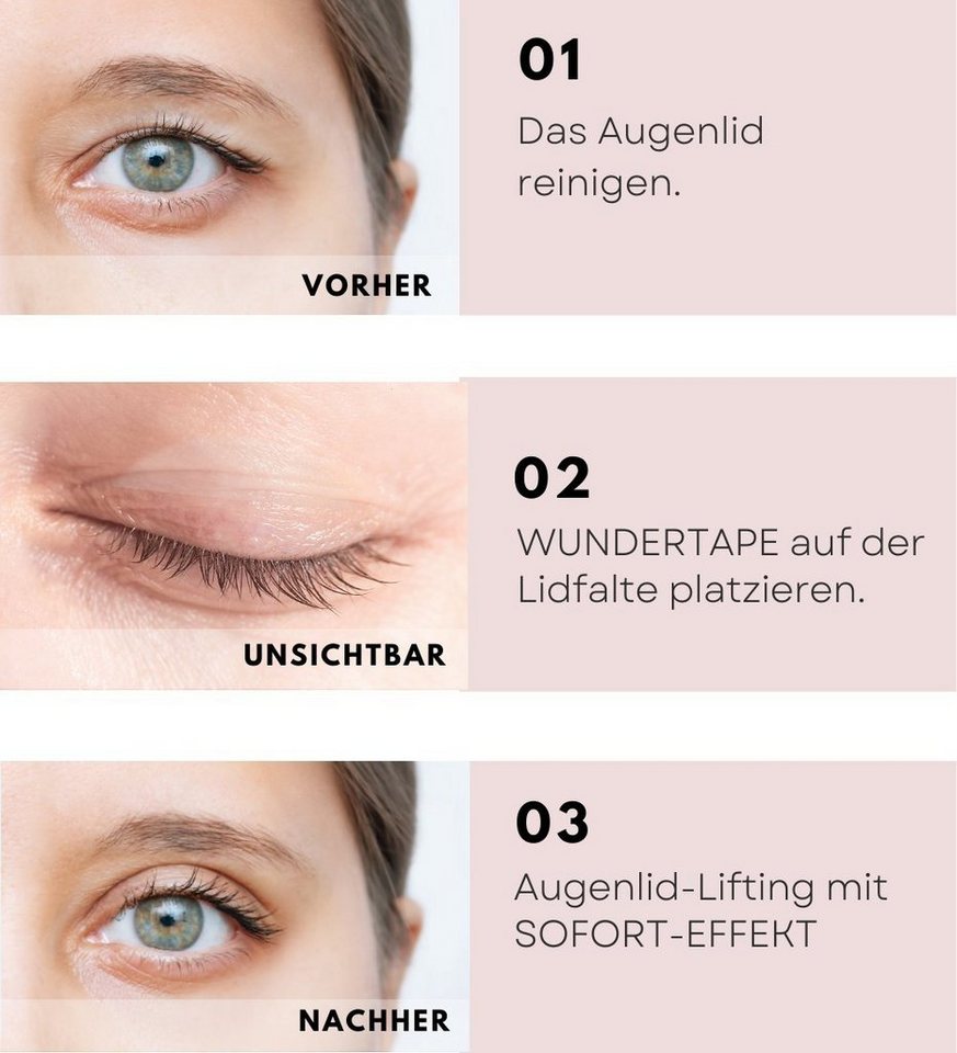 WUNDERTAPE Augenlid-Tape Wundertape Schlupflider Stripes für Augenlid-Lifting ohne OP (Packung, 480-St) unsichtbar, Schlupflid Tape, Schlupflider Stripes unsichtbar Bild 2