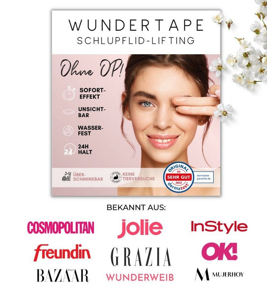 WUNDERTAPE Augenlid-Tape Wundertape Schlupflider Stripes für Augenlid-Lifting ohne OP (Packung, 240-St) unsichtbar, Schlupflid Tape, Schlupflider Stripes unsichtbar Bild 5
