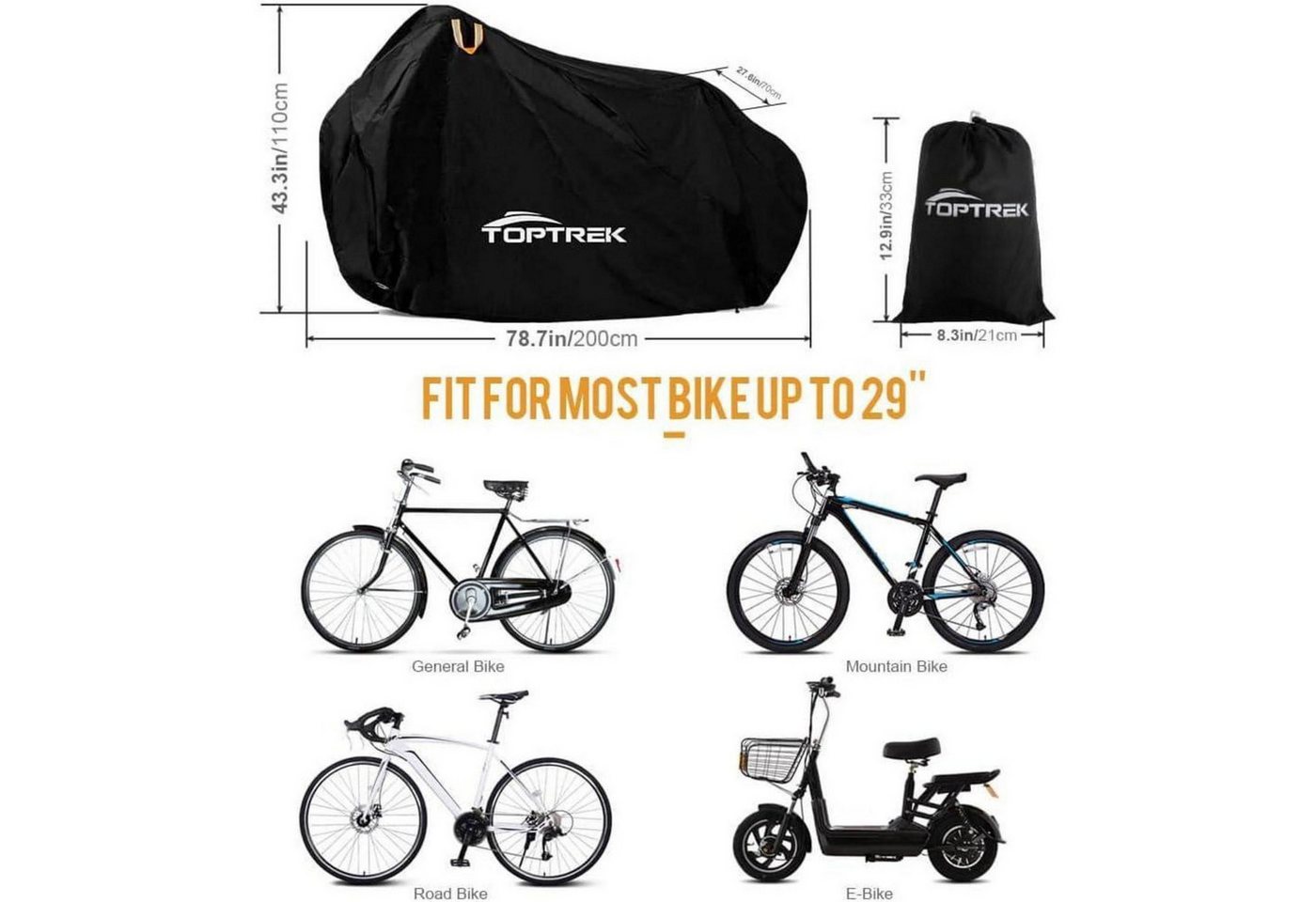 LuxusKollektion Abdeckhaube Fahrradabdeckung Wasserdicht 210T Oxford-Gewebe Hochwertige Bild 2