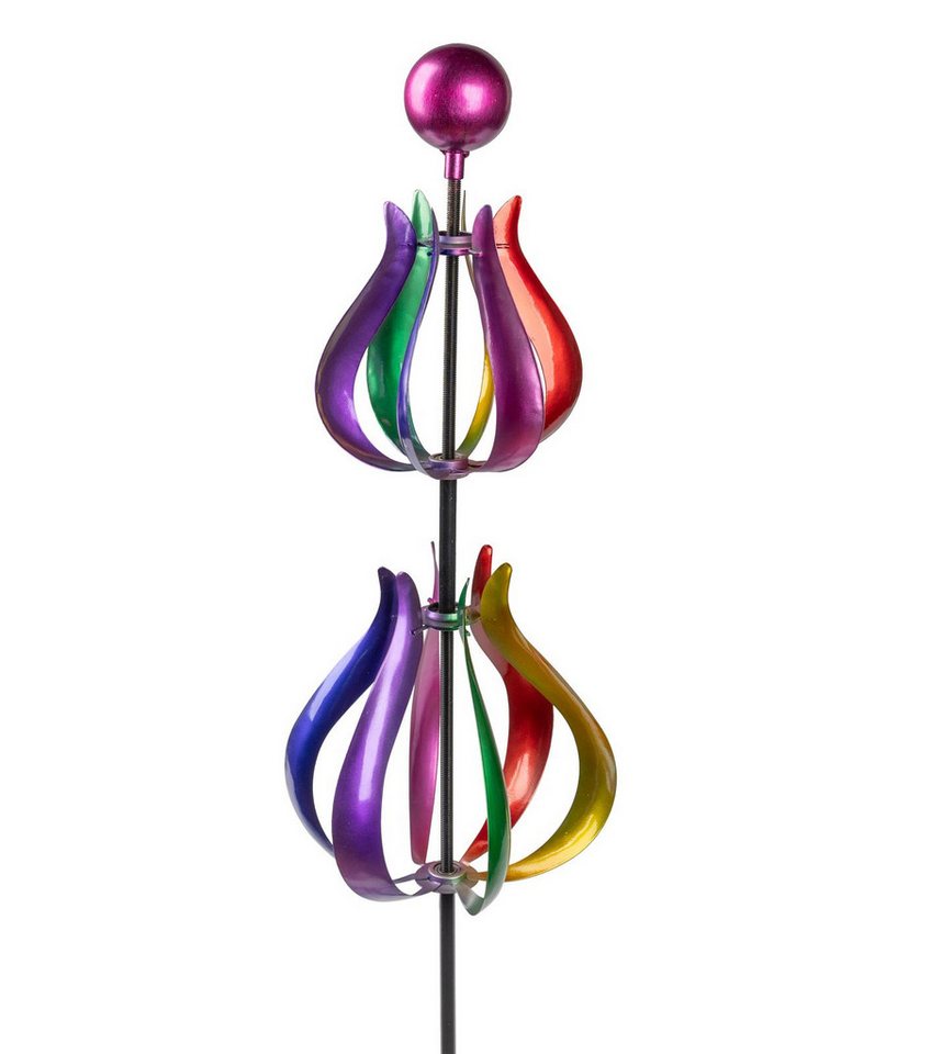 formano Gartenfigur Buntes Windrad Blume Garten Metall Windspiel Windmühle 128 cm Bild 2