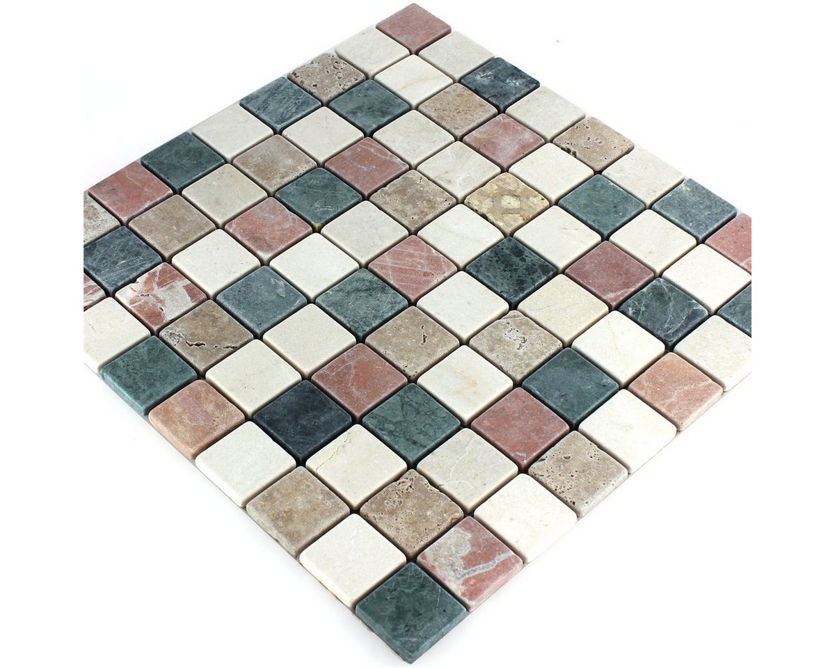 Mosafil Mosaikfliesen Naturstein Marmor Mosaikfliesen Molat Cotto Beige Grün Noce, Marmor 30.500x30.500, grün, Rutschfest Bild 2