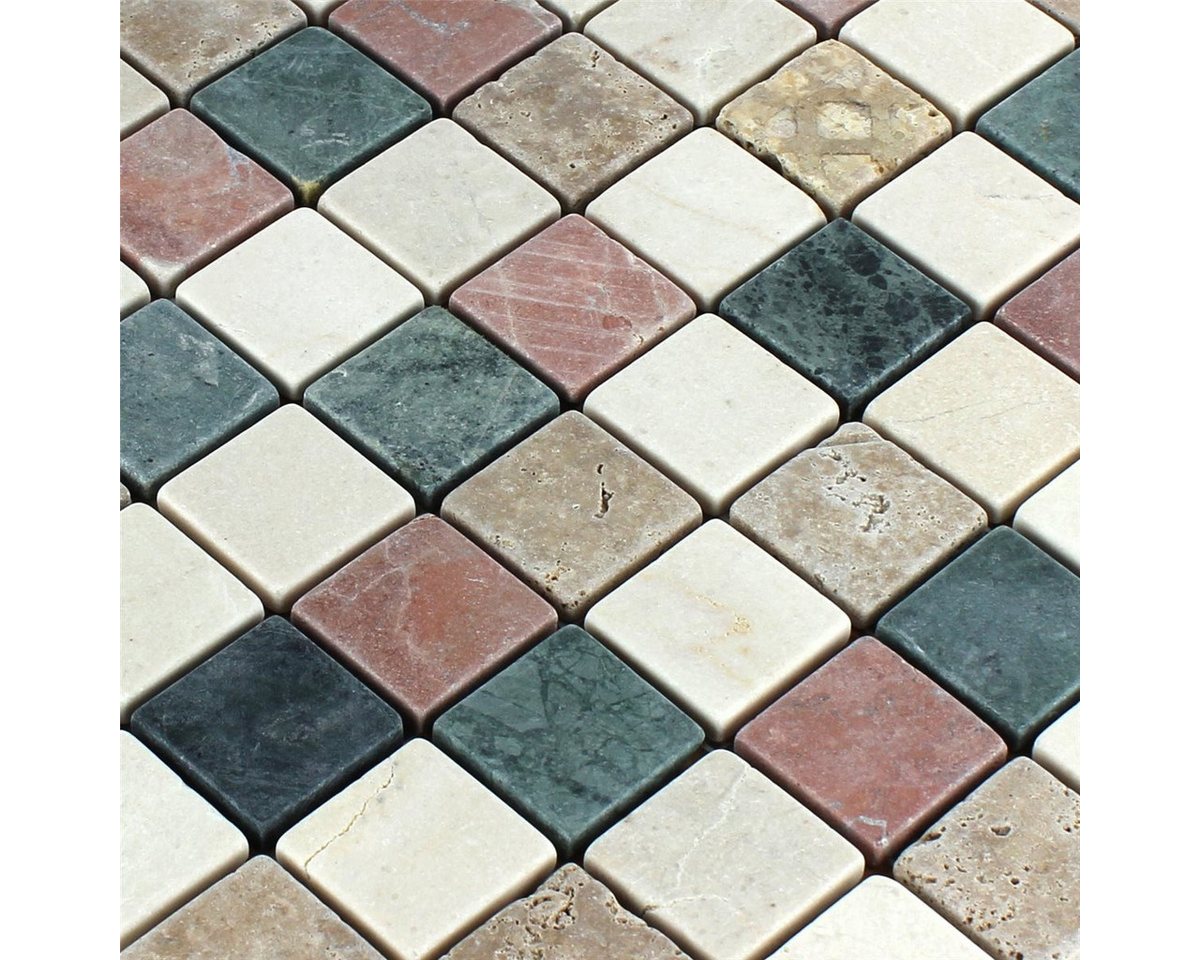 Mosafil Mosaikfliesen Naturstein Marmor Mosaikfliesen Molat Cotto Beige Grün Noce, Marmor 30.500x30.500, grün, Rutschfest Bild 5