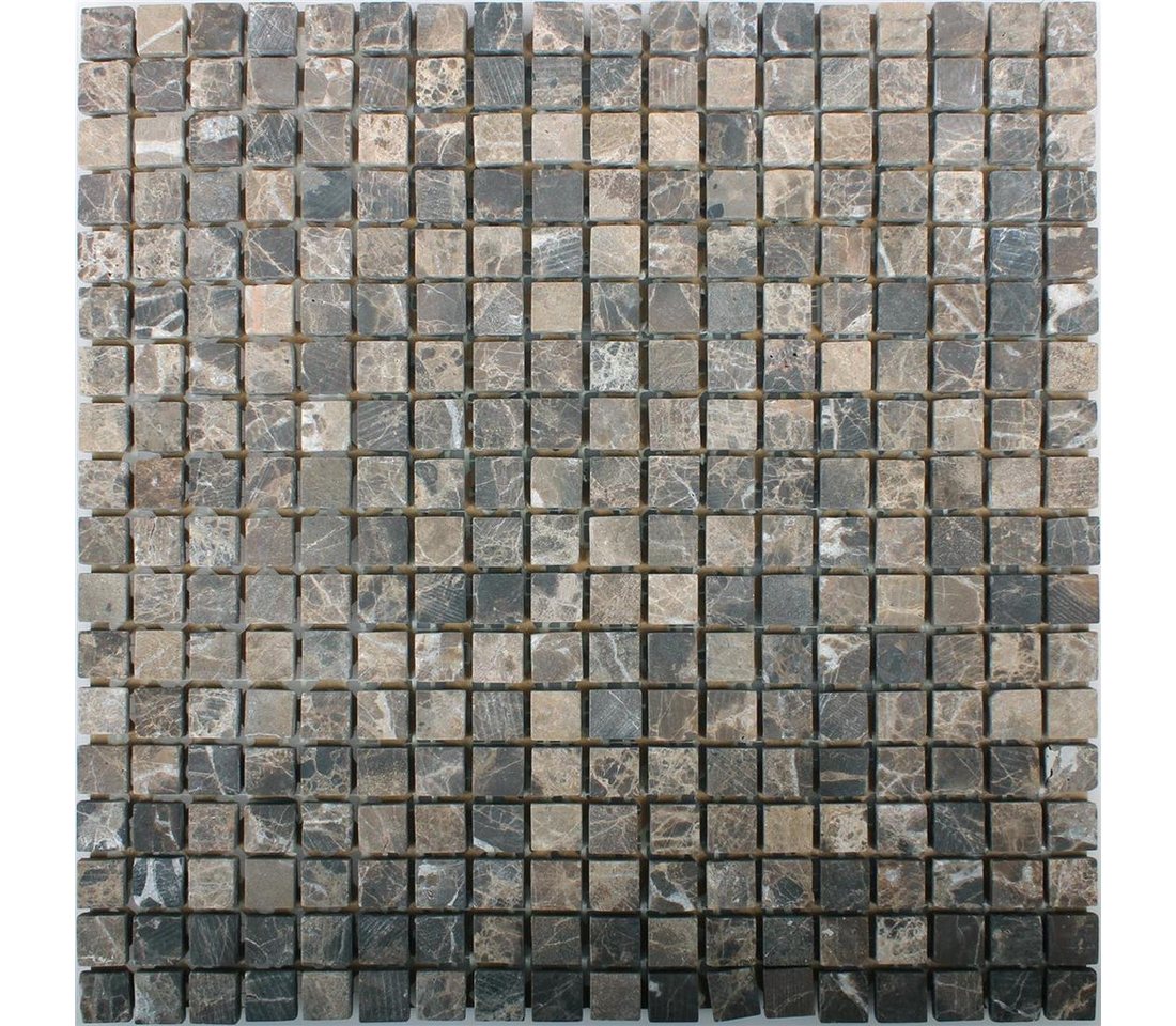Mosafil Mosaikfliesen Mosaikfliesen Marmor Naturstein Waranya, Naturstein-Marmor 30.500x30.500, braun-castanao, Verlegefertig auf ein Netz geklebt - Frostsicher - Wasserfest - Bild 2