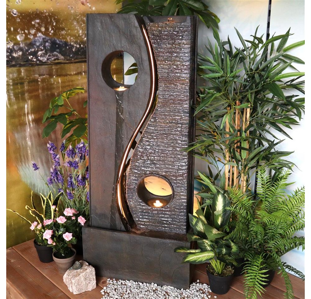 Wacredo Gartenbrunnen Premium Wasserspiel Komplettset Gambia, Wasserbecken BxT: 52x23.5 cm, Gesamtmaße: 52 x 23,5 x 119cm (L x B x H) Bild 5