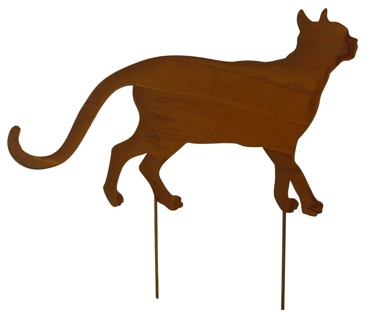 Posiwio Gartenstecker Beetstecker „Schleichende Katze“ rostoptik