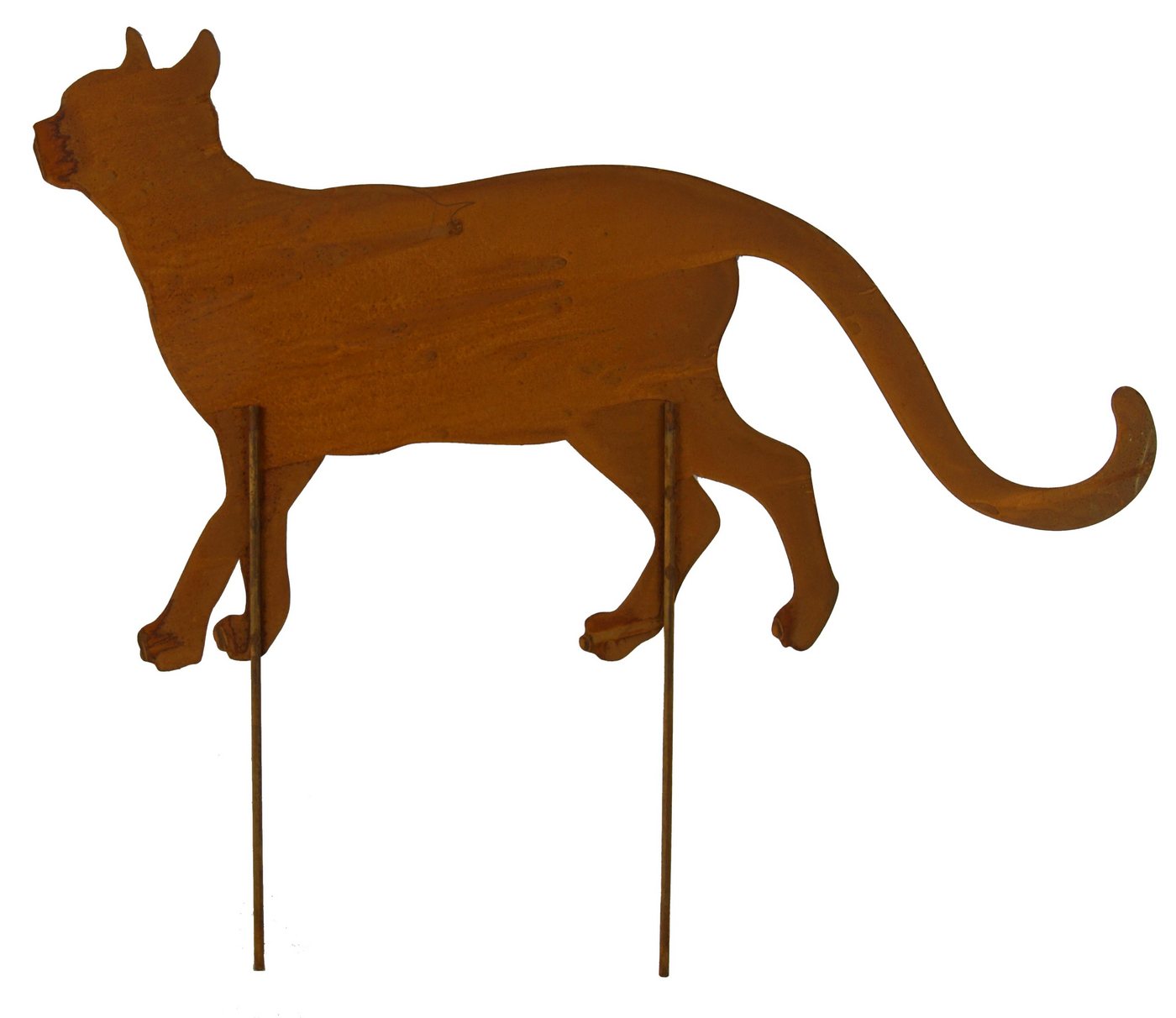 Posiwio Gartenstecker Beetstecker „Schleichende Katze“ rostoptik Bild 3