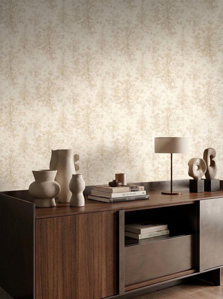 Newroom Vliestapete Jelmira Beige Creme Tapete Vliestapete Blumen, Floral, Blumenranke, strukturiert, Mustertapete Bild 2