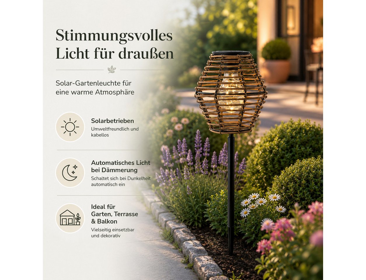 ReWu Solarmodul Gehlmann Variante Solarlampen mit Kunststoffstecker