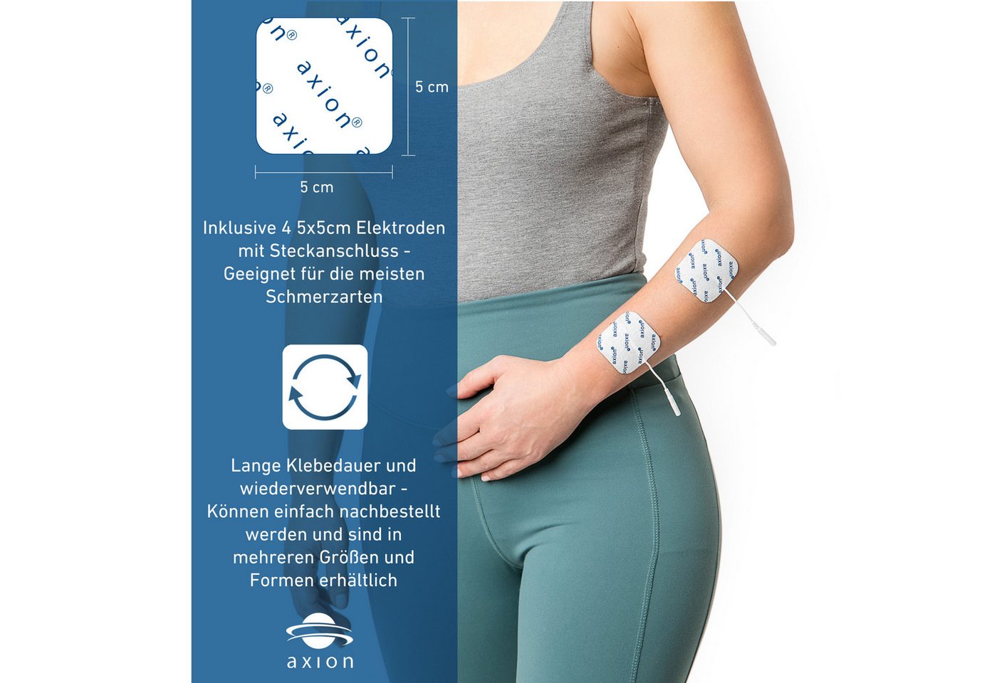 Axion TENS-Gerät axion® 2 Kanal STIM-PRO COMFORT gegen Schmerzen, mit 9V Li-Ion Akku, Medizinprodukt nach MDR (EU) 2017/745 Bild 2
