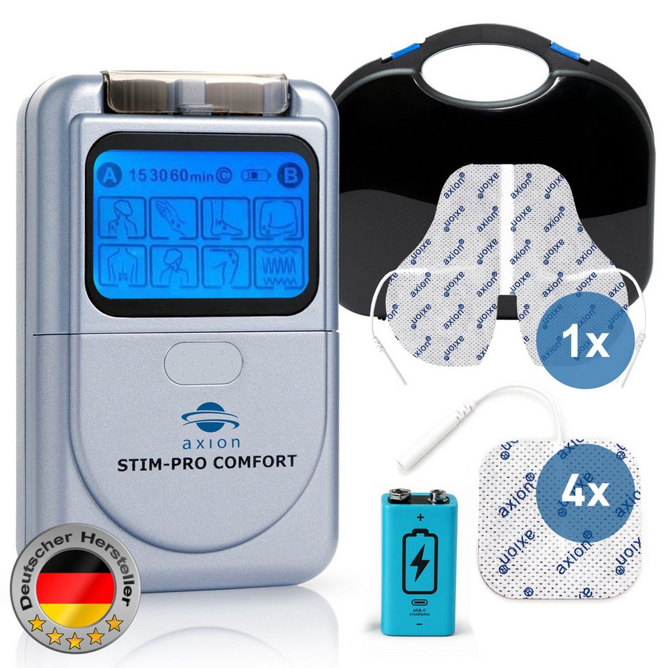 Axion TENS-Gerät axion® 2 Kanal STIM-PRO COMFORT gegen Schmerzen, mit 9V Li-Ion Akku, Medizinprodukt nach MDR (EU) 2017/745 Bild 3