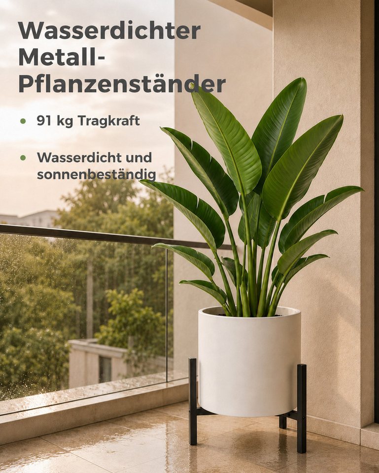 Bamworld Blumenständer wasserfest & sonnenbeständig, Verstellbarer, Schwarz (1 St), Verstellbares Design mit 2 Höhenstufen Bild 3