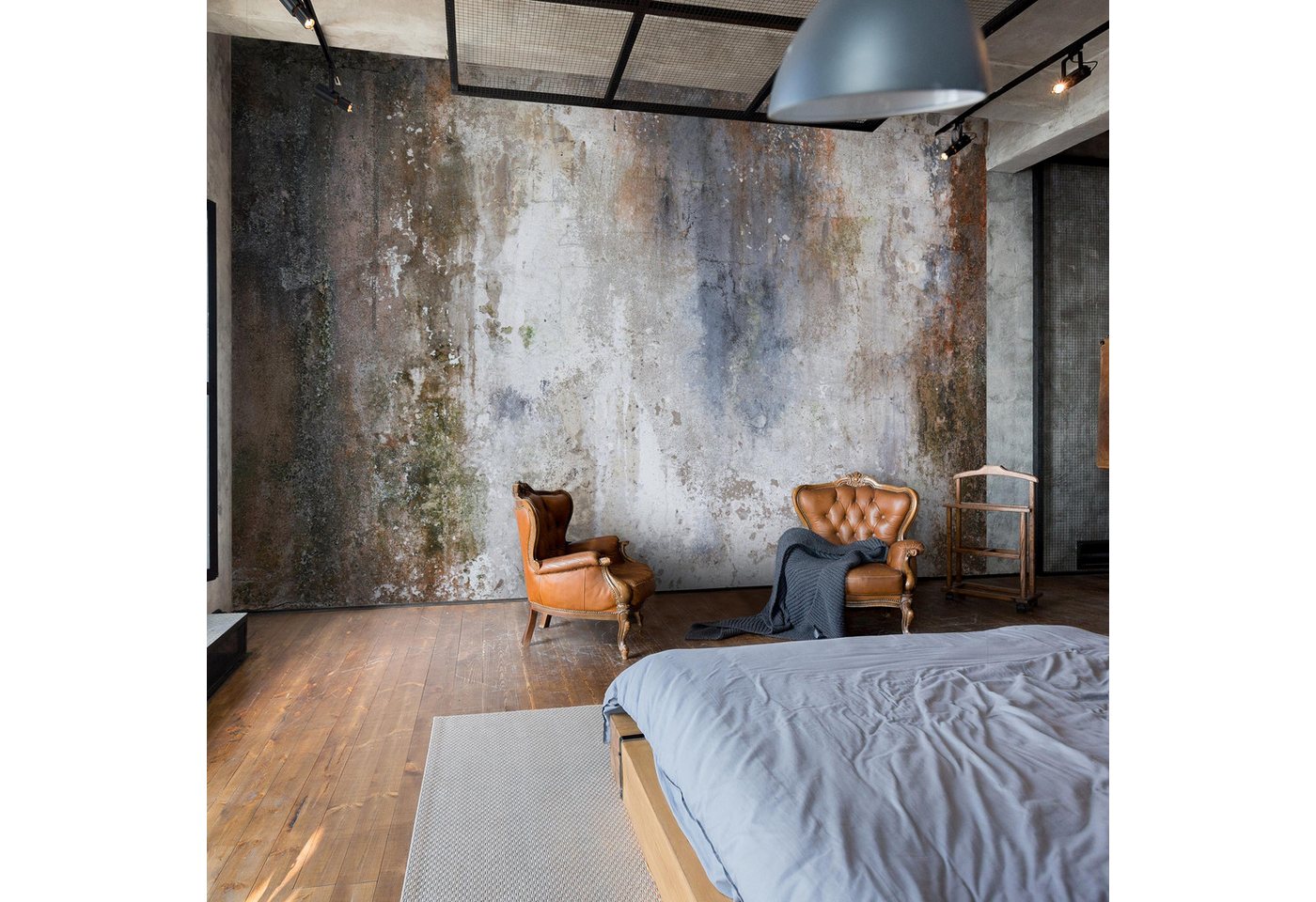 Wallarena Fototapete Beton Grau - Modern - Vlies - Wohnzimmer, glatt, 104x70cm