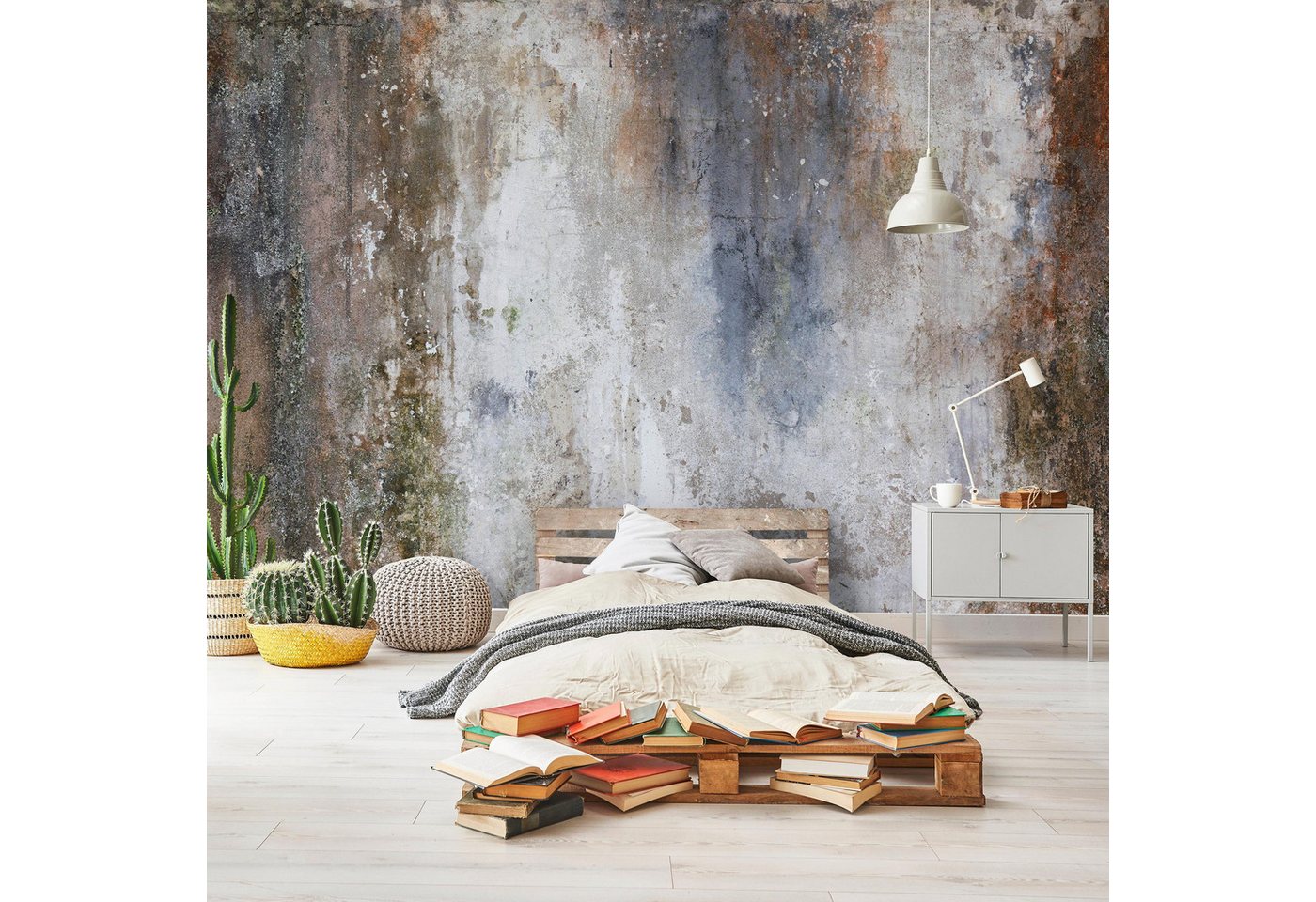 Wallarena Fototapete Beton Grau - Modern - Vlies - Wohnzimmer, glatt, 104x70cm Bild 2