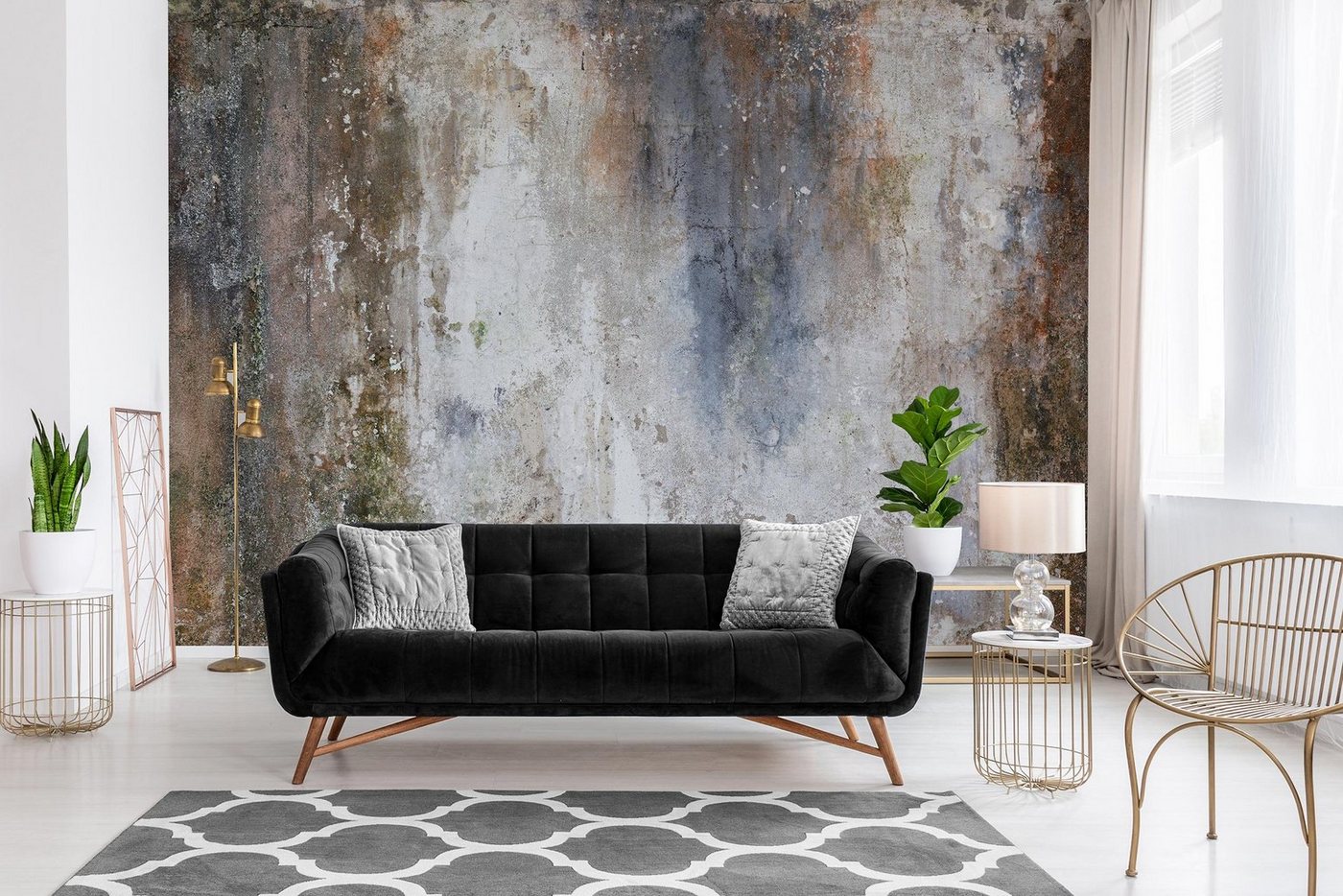 Wallarena Fototapete Beton Grau - Modern - Vlies - Wohnzimmer, glatt, 104x70cm Bild 5