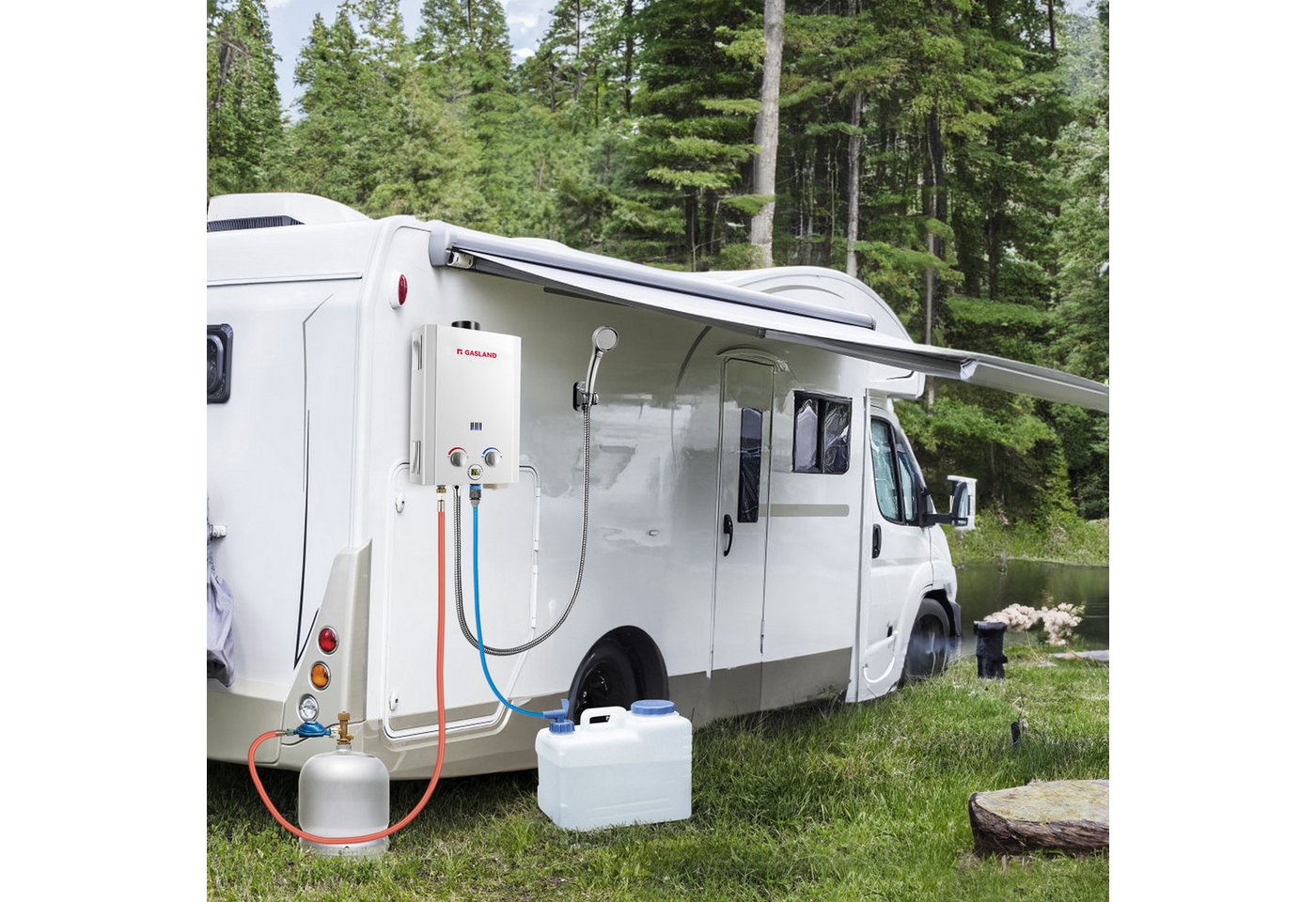 GASLAND Durchlauferhitzer BE264, 50 mbar, 10L Propan Durchlauferhitzer, Gastherme für Campingdusche, Wohnmobil Bild 4