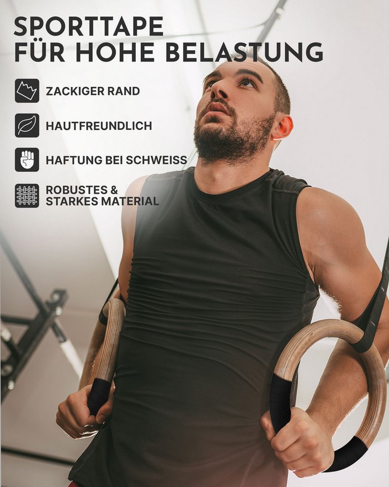 NEOLYMP Grip-Tape 10m – Selbsthaftendes Sport Tape für Calisthenics, Crosstraining (Griffband für Tennis, Badminton, Klimmzugstangen, Scooter & Home Gym) Sporttape Schützt Haut & verbessert Grip - Griffband für Calisthenics Bild 3