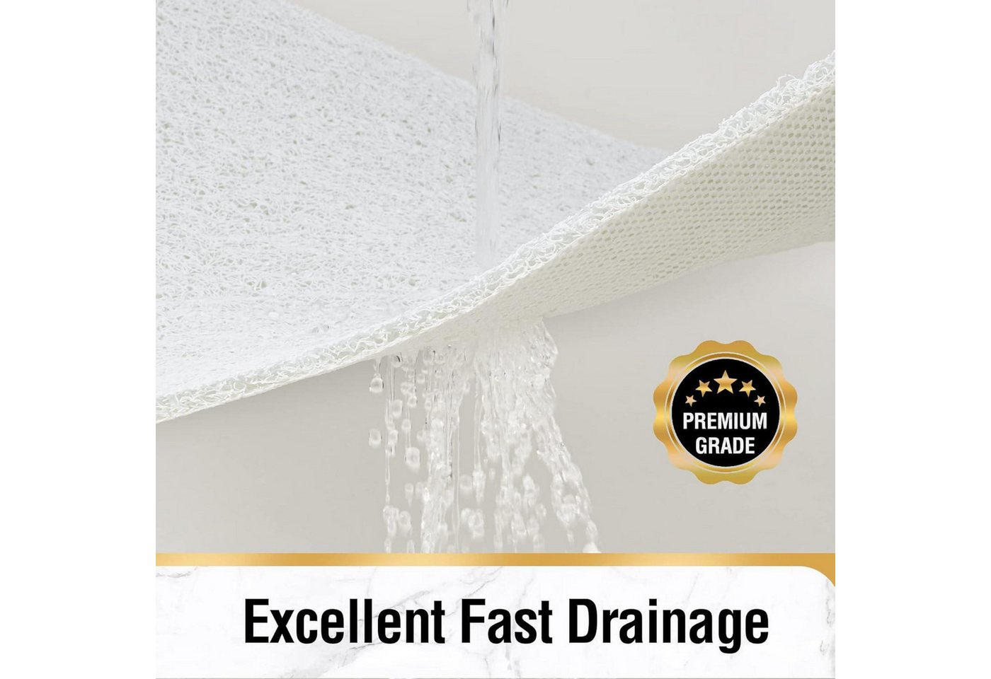 LuxusKollektion Duschmatte Duschmatte Badewannenmatte Weiß 68 x 68 cm (Quadratisch)