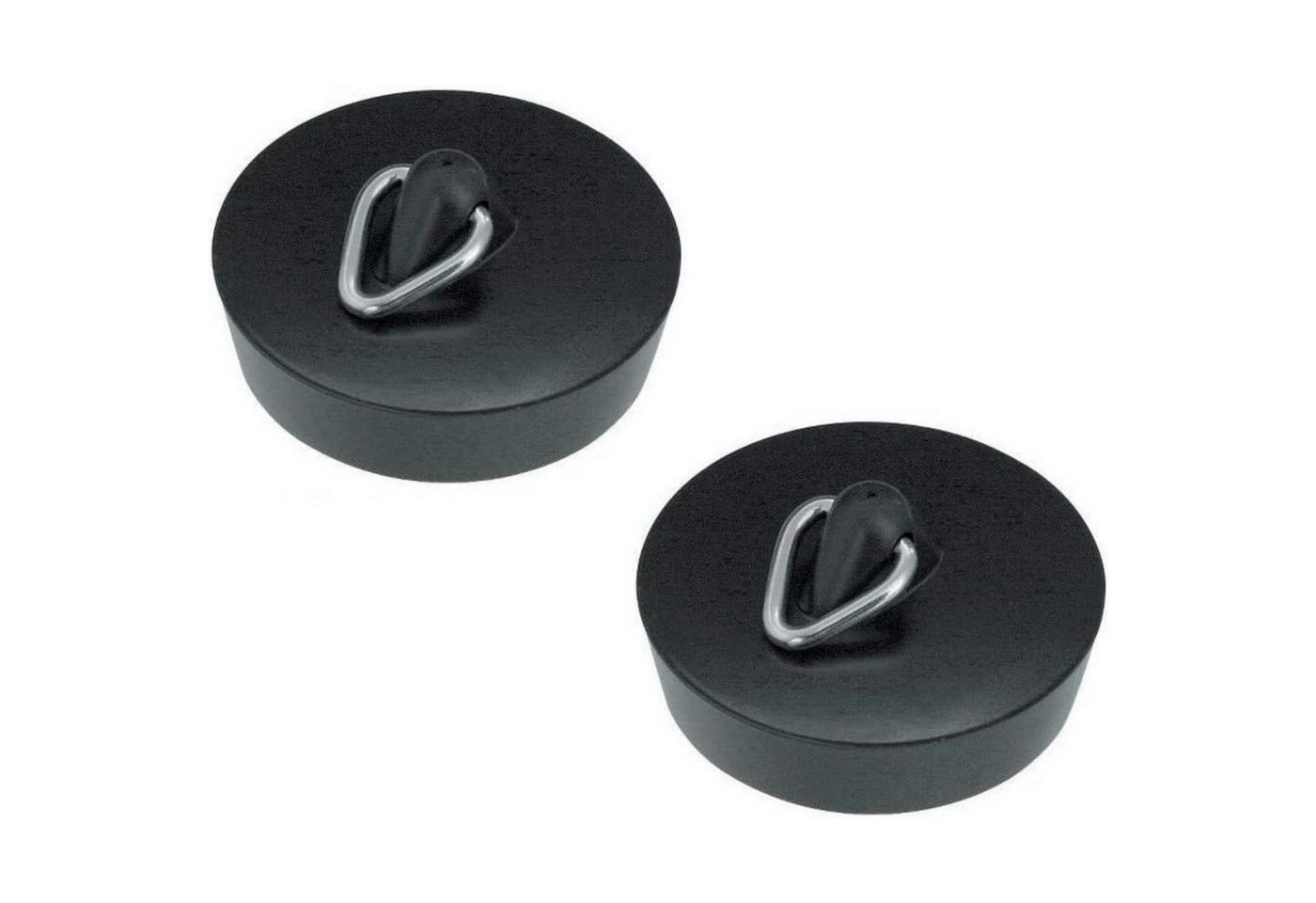 varivendo Waschbeckenstöpsel 2er Set Abflussstöpsel 38,5 mm Universal Schwarz, Ø 0 cm